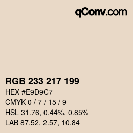 Color code: RGB 233 217 199 | qconv.com