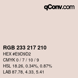 Color code: RGB 233 217 210 | qconv.com
