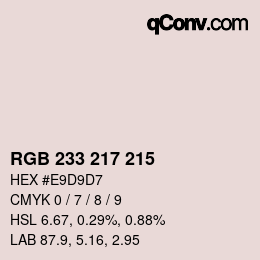 Farbcode: RGB 233 217 215 | qconv.com