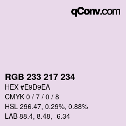 Color code: RGB 233 217 234 | qconv.com