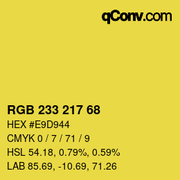 カラーコード: RGB 233 217 68 | qconv.com