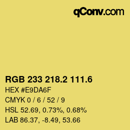 カラーコード: RGB 233 218.2 111.6 | qconv.com
