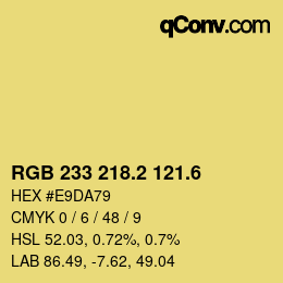 カラーコード: RGB 233 218.2 121.6 | qconv.com