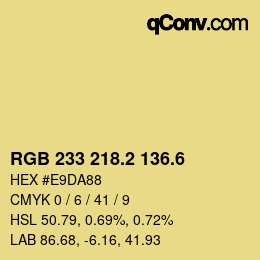 カラーコード: RGB 233 218.2 136.6 | qconv.com