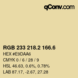 カラーコード: RGB 233 218.2 166.6 | qconv.com
