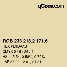 カラーコード: RGB 233 218.2 171.6 | qconv.com
