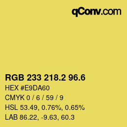 カラーコード: RGB 233 218.2 96.6 | qconv.com
