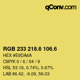 カラーコード: RGB 233 218.6 106.6 | qconv.com