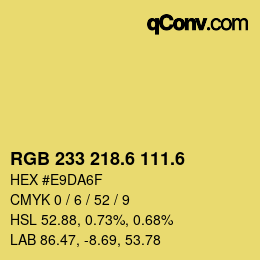 カラーコード: RGB 233 218.6 111.6 | qconv.com