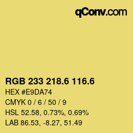 カラーコード: RGB 233 218.6 116.6 | qconv.com