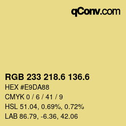 カラーコード: RGB 233 218.6 136.6 | qconv.com