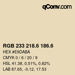 カラーコード: RGB 233 218.6 186.6 | qconv.com
