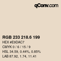 カラーコード: RGB 233 218.6 199 | qconv.com