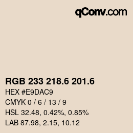 カラーコード: RGB 233 218.6 201.6 | qconv.com