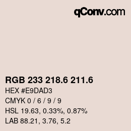 カラーコード: RGB 233 218.6 211.6 | qconv.com