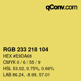 Color code: RGB 233 218 104 | qconv.com