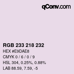 Color code: RGB 233 218 232 | qconv.com