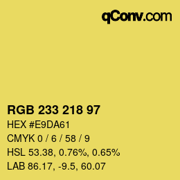 Color code: RGB 233 218 97 | qconv.com