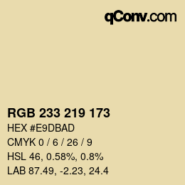 カラーコード: RGB 233 219 173 | qconv.com