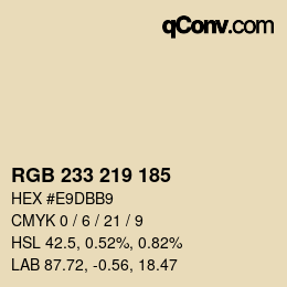 Color code: RGB 233 219 185 | qconv.com