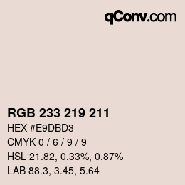 Color code: RGB 233 219 211 | qconv.com