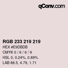 Código de color: RGB 233 219 219 | qconv.com