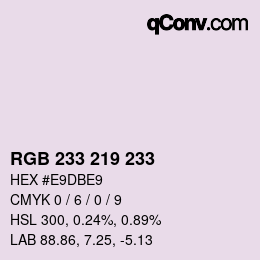 Color code: RGB 233 219 233 | qconv.com