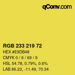 Color code: RGB 233 219 72 | qconv.com