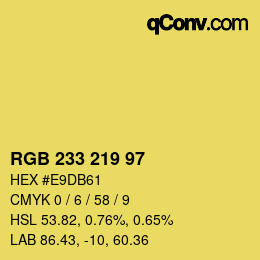 Color code: RGB 233 219 97 | qconv.com