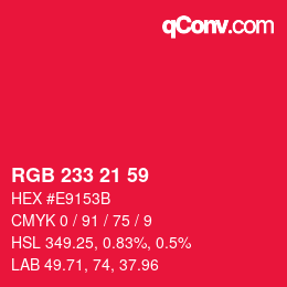 Color code: RGB 233 21 59 | qconv.com