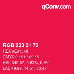 Color code: RGB 233 21 72 | qconv.com