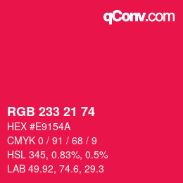 Color code: RGB 233 21 74 | qconv.com