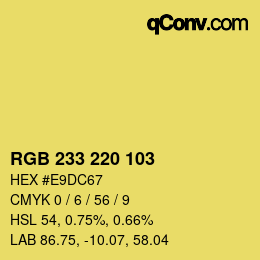 Color code: RGB 233 220 103 | qconv.com