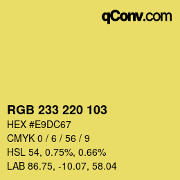 カラーコード: RGB 233 220 103 | qconv.com