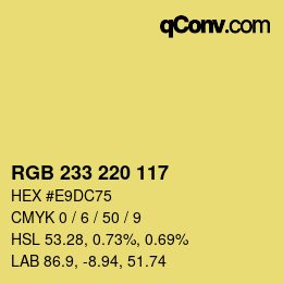 Código de color: RGB 233 220 117 | qconv.com