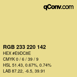 Color code: RGB 233 220 142 | qconv.com