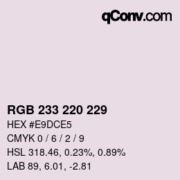 Código de color: RGB 233 220 229 | qconv.com