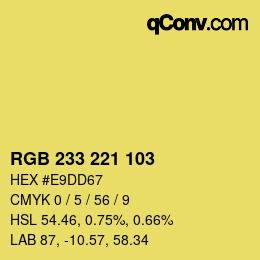 カラーコード: RGB 233 221 103 | qconv.com