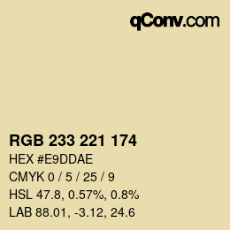 Color code: RGB 233 221 174 | qconv.com