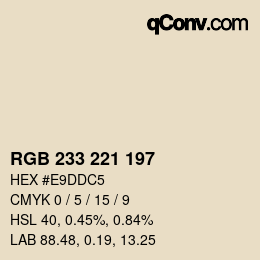 Farbcode: RGB 233 221 197 | qconv.com