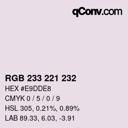Color code: RGB 233 221 232 | qconv.com