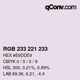Color code: RGB 233 221 233 | qconv.com