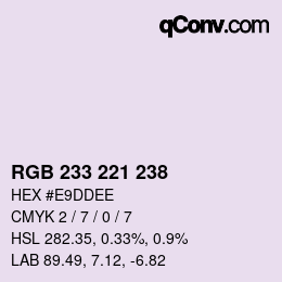 Color code: RGB 233 221 238 | qconv.com