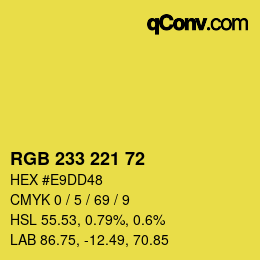 Color code: RGB 233 221 72 | qconv.com