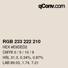 Color code: RGB 233 222 210 | qconv.com