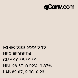 Color code: RGB 233 222 212 | qconv.com
