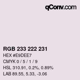 Color code: RGB 233 222 231 | qconv.com