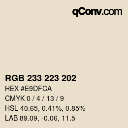 Código de color: RGB 233 223 202 | qconv.com