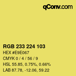 Color code: RGB 233 224 103 | qconv.com