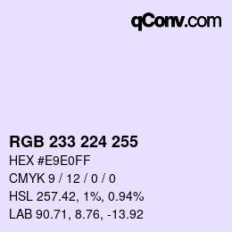 カラーコード: RGB 233 224 255 | qconv.com